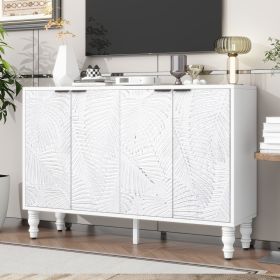 VIBE HAUS 47.2'' Modern TV Stand, Entertainment Center Media Console With 2 Spacious Storage Space, Solid Wood Legs And Anti-tip Device For Livin (Option: White)